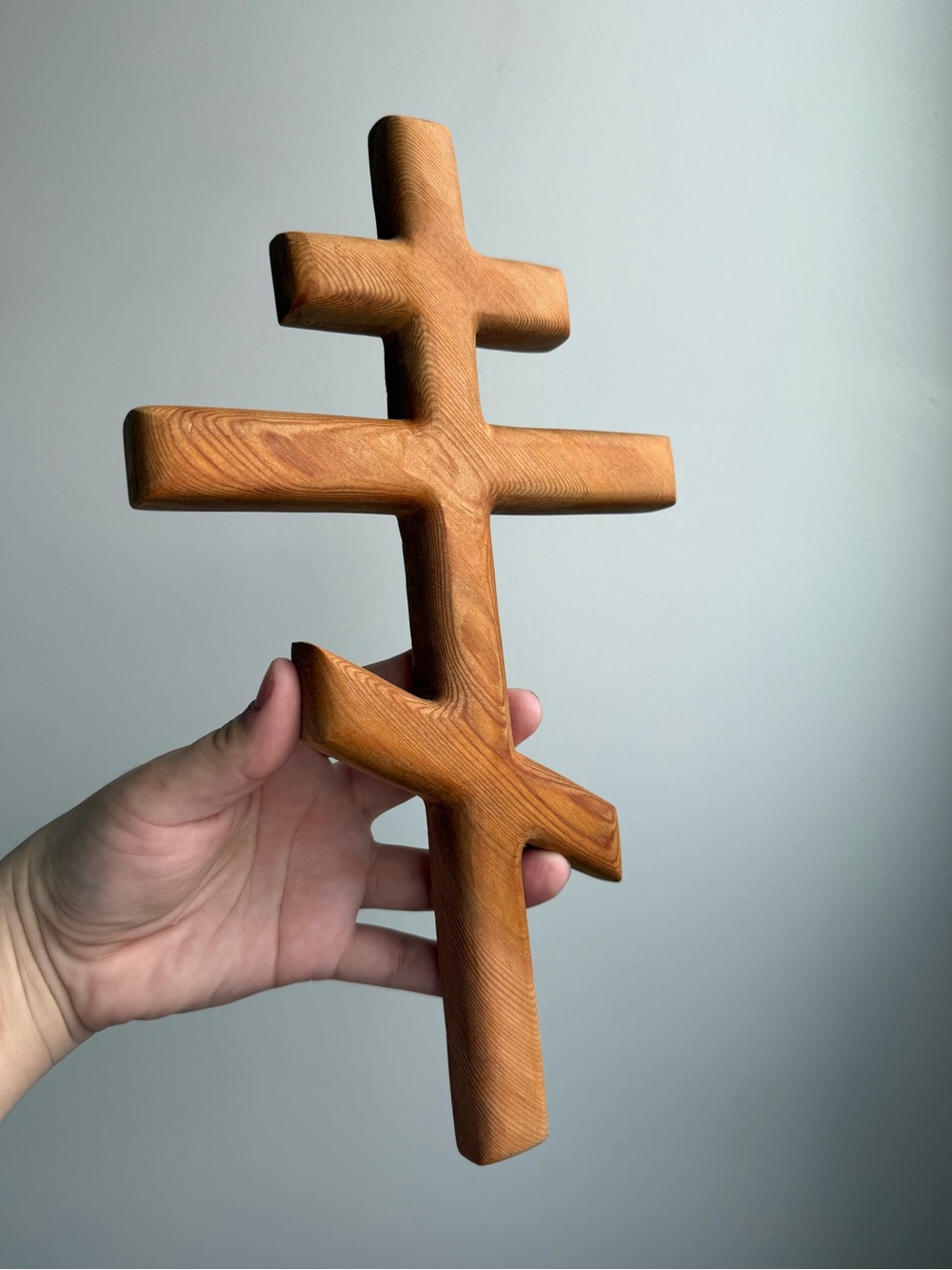 Wood Hand Carved 12" Byzantine Orthodox Christian Crucifix Wall Hanging Cross